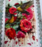 Handmade Vintage Hummingbird and Roses Birthday Card - Image 4