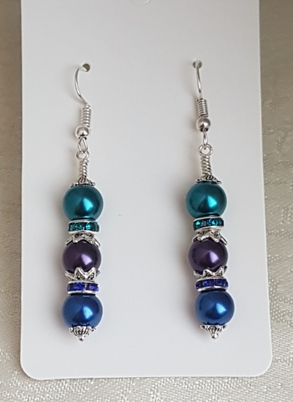 Gorgeous Peacock Elegance Earrings - Silver tones