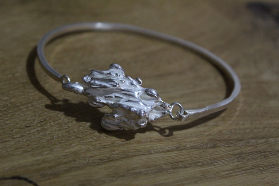 Handmade Recycled Sterling Silver 'Driftwood' Bangle