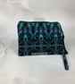 Turquoise patterned zip clutch bag wrist strap silky tassel & charm 2 options - Image 5