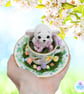 Crochet white mouse in an espresso teacup. Mouse ornament. Mouse decoration. - Image 7