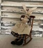 A lovely handmade primitive rabbit and her baby bunny