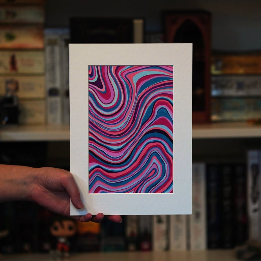 Pink, Purple and Blue Swirl Original Abstract Art Print