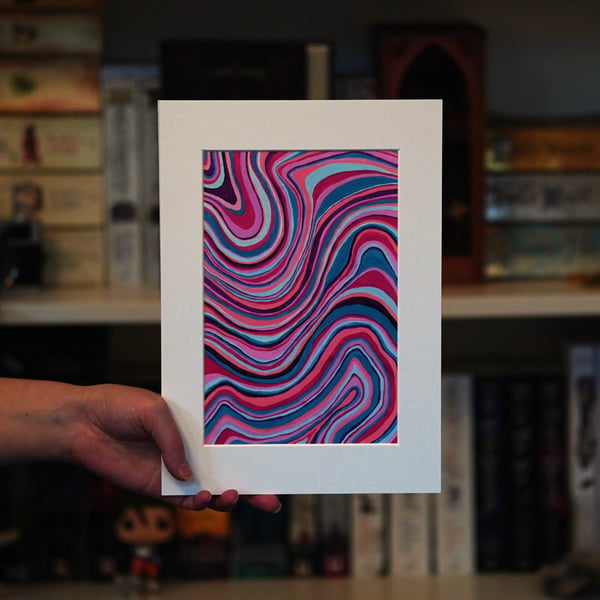 Pink, Purple and Blue Swirl Original Abstract Art Print