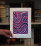 Pink, Purple and Blue Swirl Original Abstract Art Print - Image 1