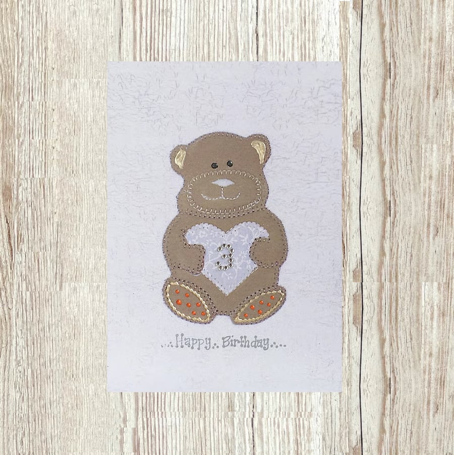 3rd Birthday card - large A5 personalised teddy bear child's age 3 milestone