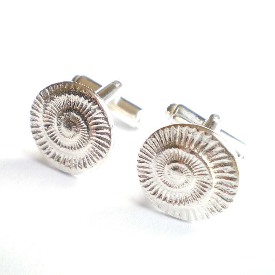 Silver Ammonite Cufflinks 