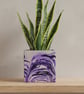 Purple Square Plant Pot - 10 cm Unique Violet Marbled Planter