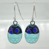 Pale Blue Dichroic Glass Drop Earrings