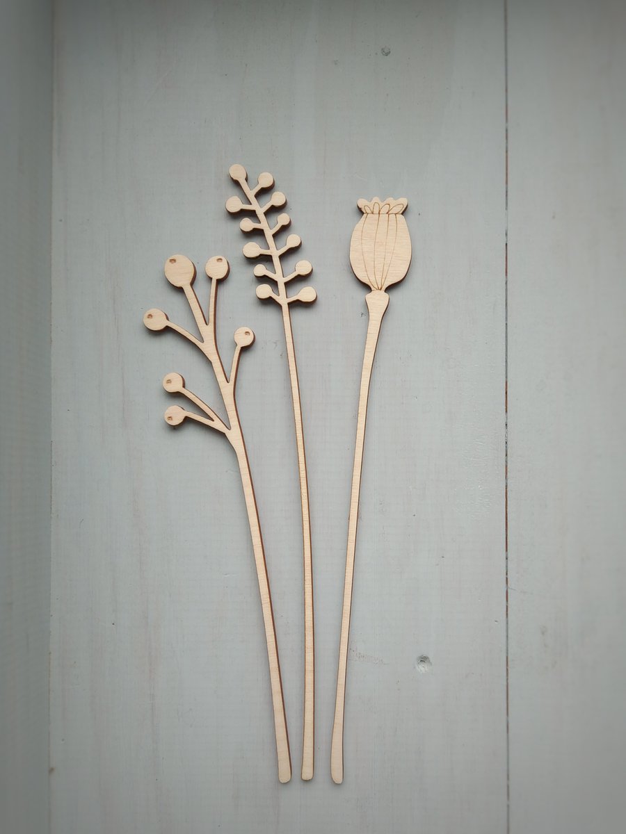 Paint Your Own Wooden Stems, Forever Flowers