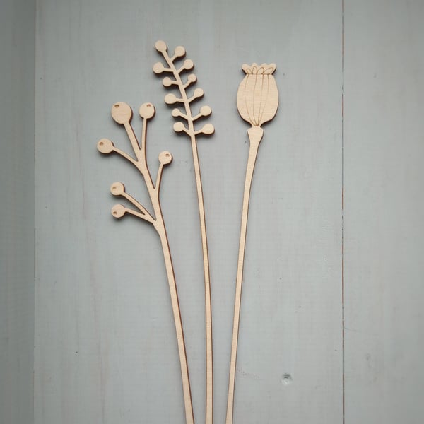 Paint Your Own Wooden Stems, Forever Flowers