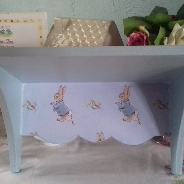 Handcrafted Wooden Storage Wall Shelf Made Using Peter Rabbit Design Baby Boy 