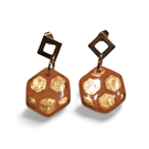 Hand Painted Ceramic Stud Earrings - Bronze Honeycomb