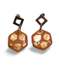 Hand Painted Ceramic Stud Earrings - Bronze Honeycomb