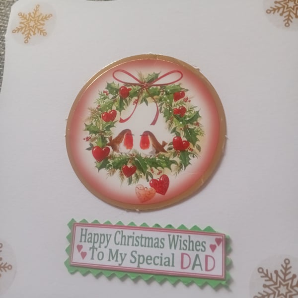 Dad Robin Handmade Christmas Card 