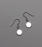 Dainty Silver Earrings, Sterling Silver Tiny Full Moon Minimalist Earrings - Image 9