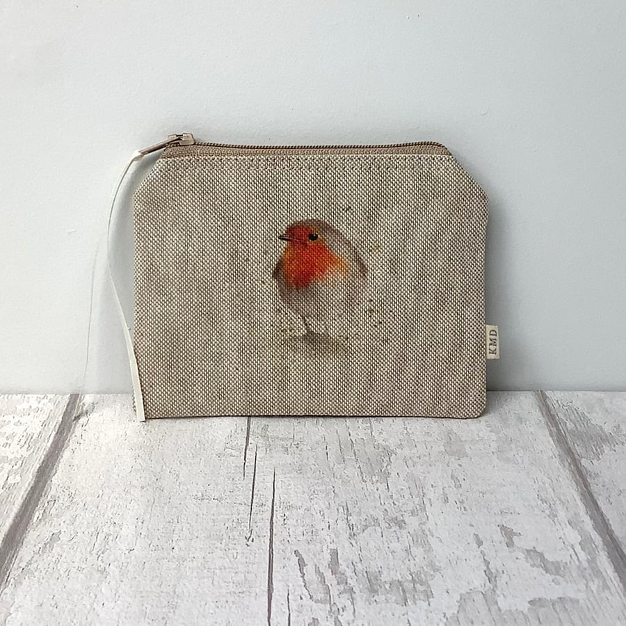 Red Robin Coin Purse - Zip Opening - Birds