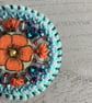 Hand Embroidered Orange Blossom Brooch  - Image 3