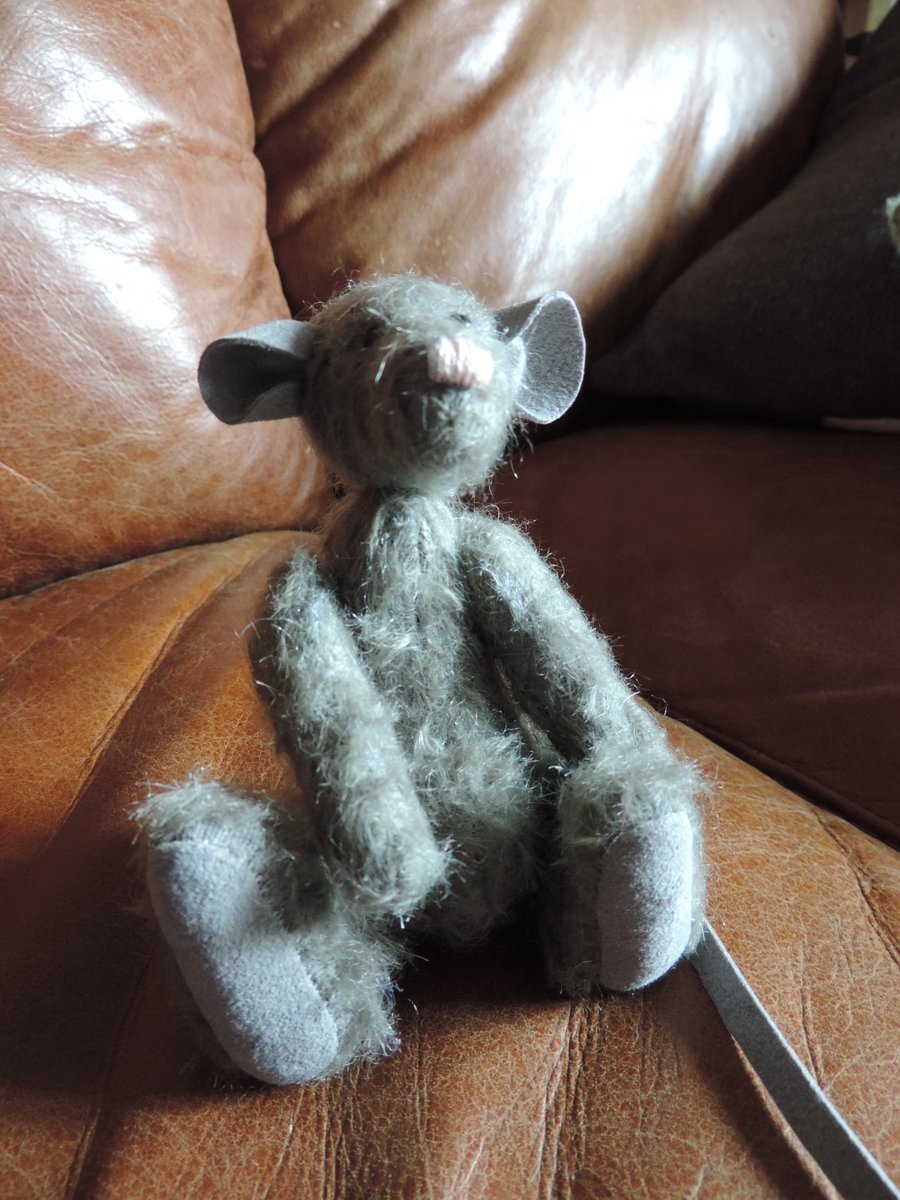 Handmade Mohair Mouse 5" tall