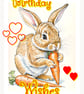 Birthday Wishes Rabbit Card A5