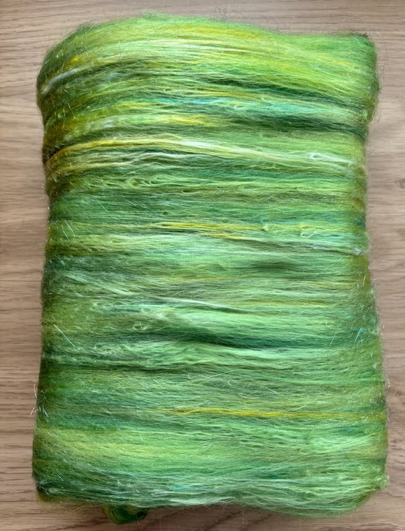 Art Batt for Spinning or Felting, Colour: 'Emerald Isle'
