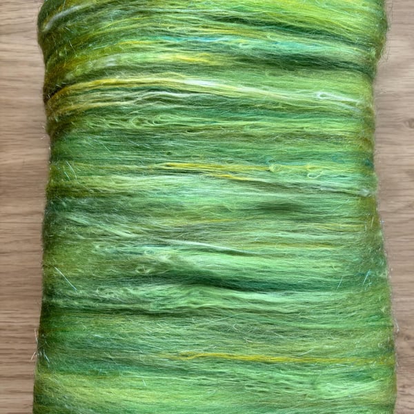 Art Batt for Spinning or Felting, Colour: 'Emerald Isle'