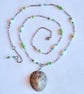 Beaded chain limpet shell necklace with pearls - Image 2