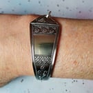 Unique handmade silver plated vintage spoon handle bracelet. 