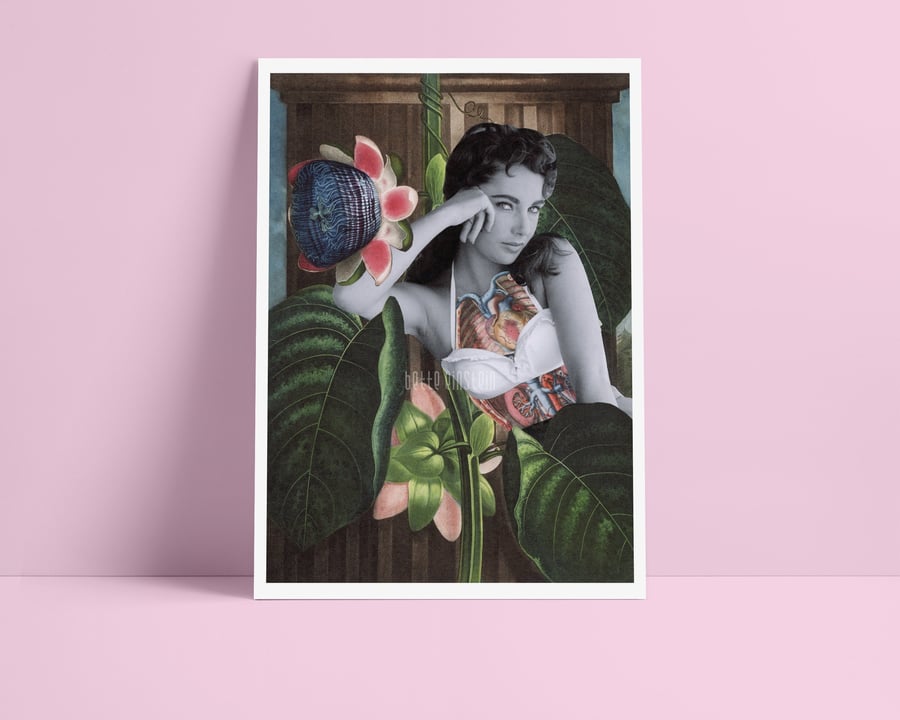 Elizabeth - Macabre Collage Art Print 