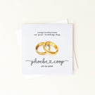 Wedding Rings Congratulations or Engagement Card - Custom Names & Date