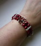 RED AND SILVER FLOWER BRACELET.  975 - Image 4