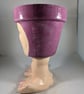 Purple Ceramic Novelty Garden Home Plant Flower Herb Pot Planter Container. - Image 2