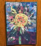 Handmade photo card of a collage of a sunflower.