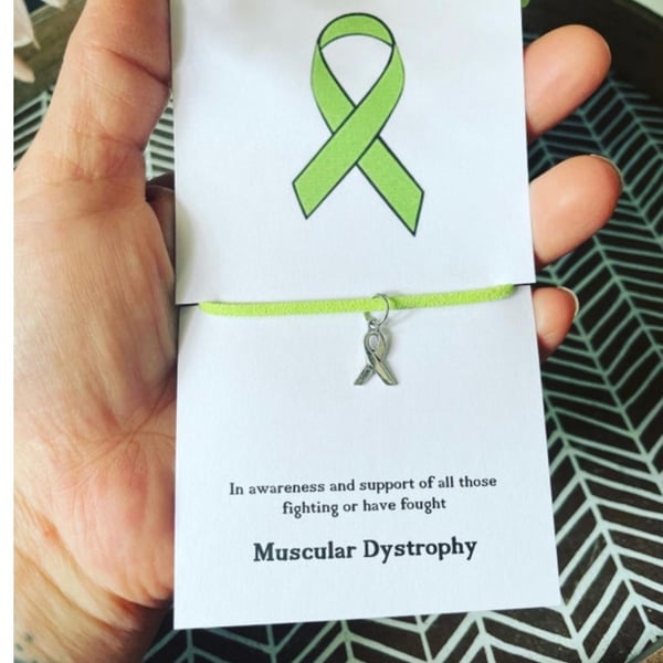 Bundle of 6 muscular dystrophy awareness bracelets in support and awareness 