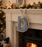 Personalised Liberty Fabric Christmas Initial Decoration – Handmade Door Hanger - Image 6