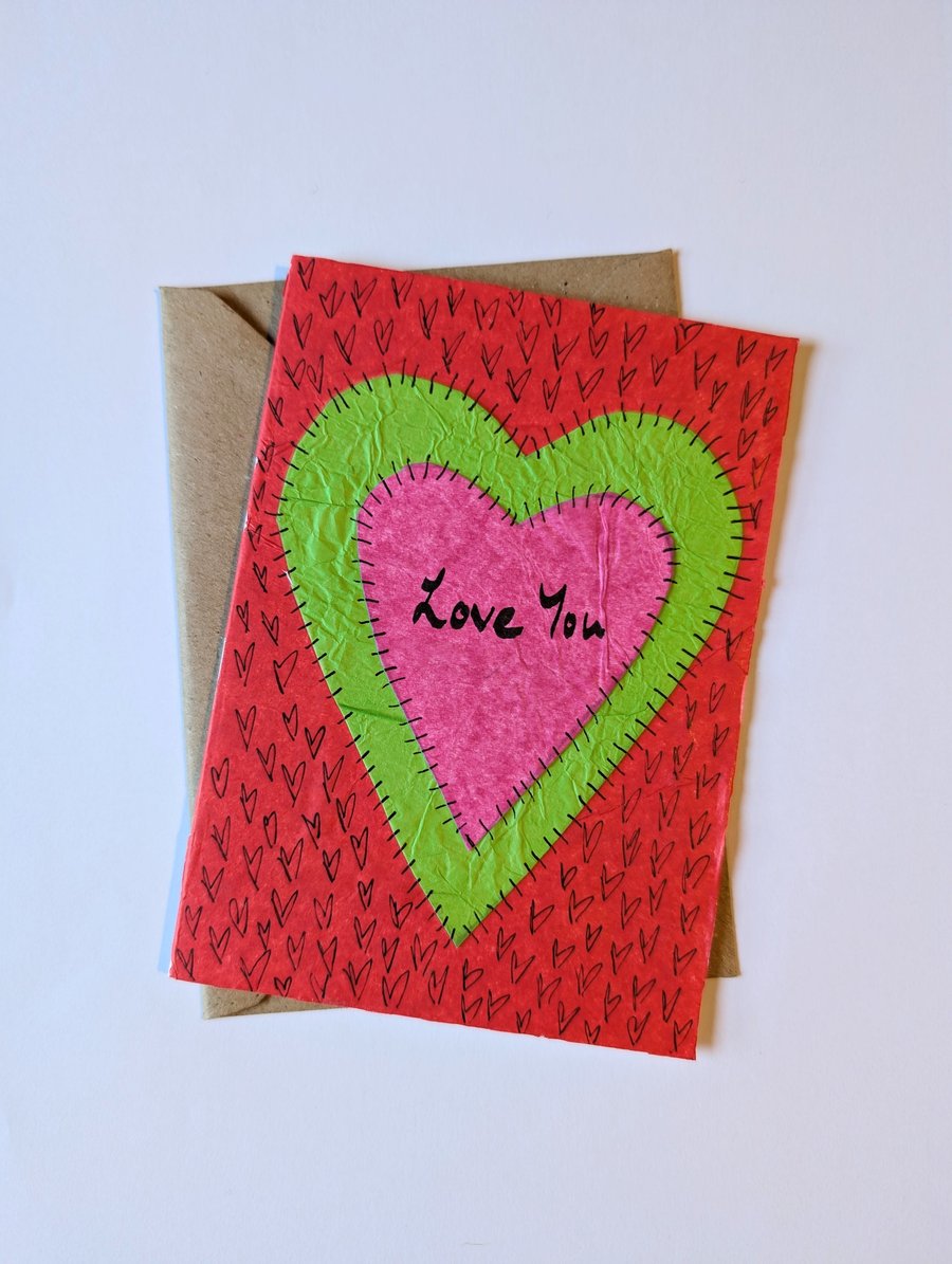 'Love You' Handmade Card
