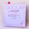 New Baby Card In Pinks, Greeting Card New Baby,Can Be Personalised 