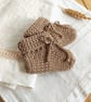Bamboo Baby Booties, sand shade, 0-6 months - Image 4