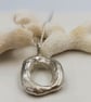 Molten Sterling Silver Initial O Pendant – Handmade Organic Letter Necklace - Image 6