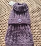 Purple, hand knitted  cute dog coat - Image 2