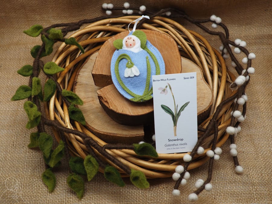 Snowdrop flower fairy doll 