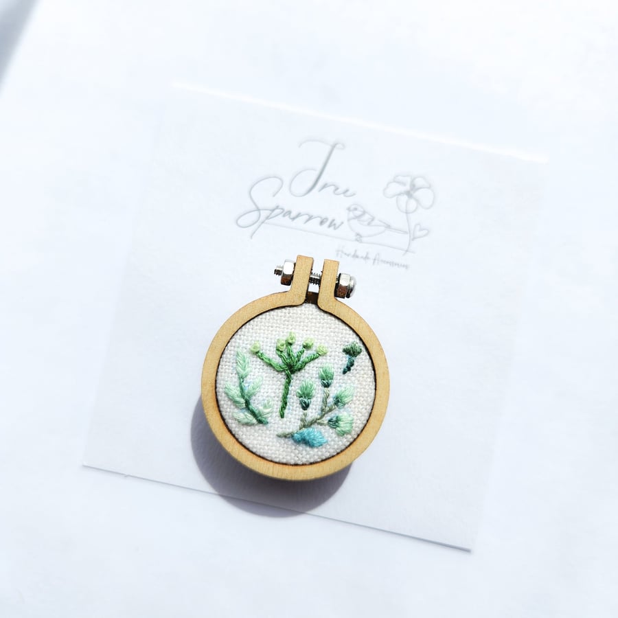 Hand Embroidered Floral Brooch