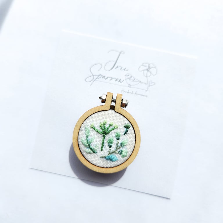 Hand Embroidered Floral Brooch
