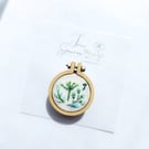 Hand Embroidered Floral Brooch