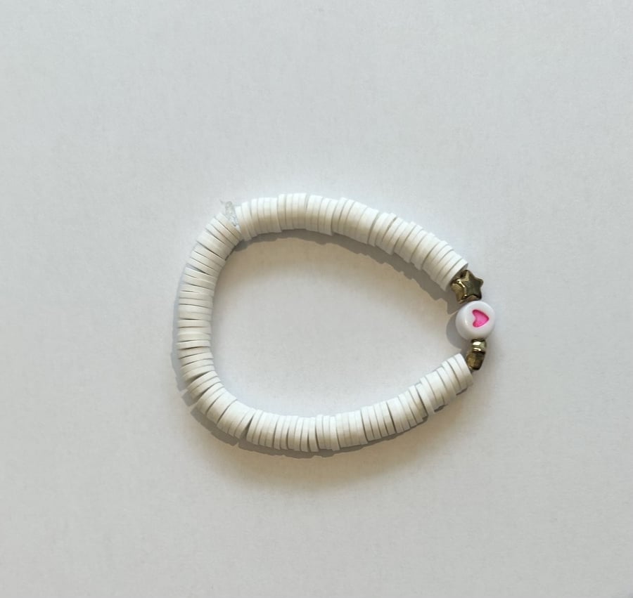 White love heart bracelet 