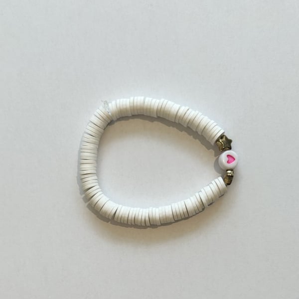 White love heart bracelet 