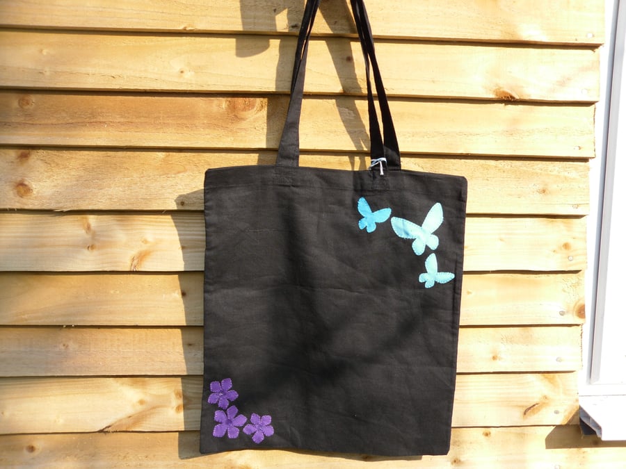 Blue Butterfly Shopper