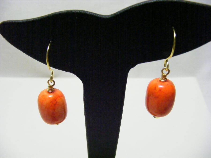 Orange Magnesite Earrings