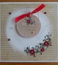 Christmas Card - Wreath With Red Poinsettias- Festive Wishes - Image 4