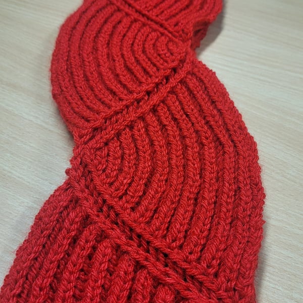 Hand knit: 1-colour Brioche "Jacki" Scarf